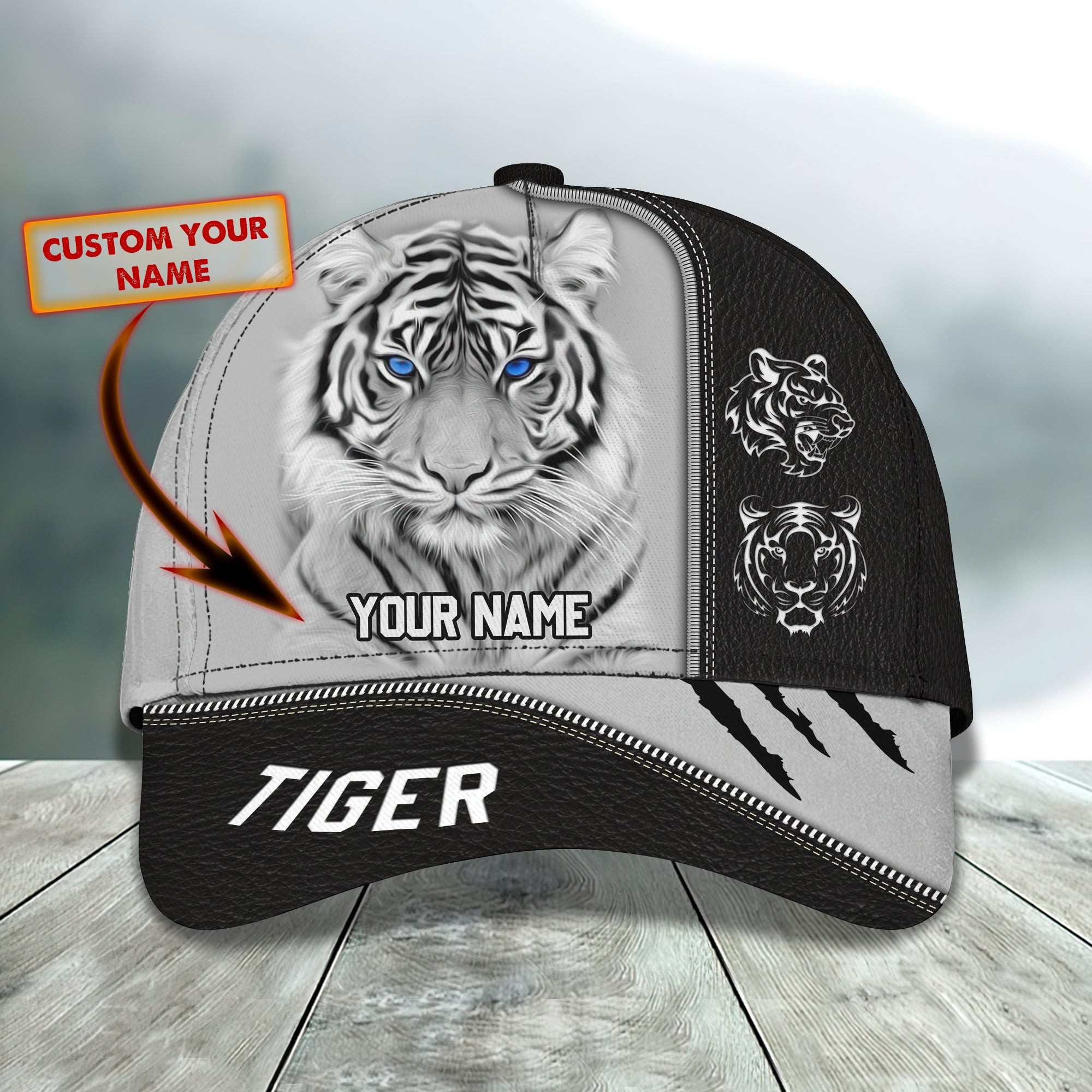 Custom Classic White Tiger Cap Trucker Hats Custom Hats Gifts For Men & Women