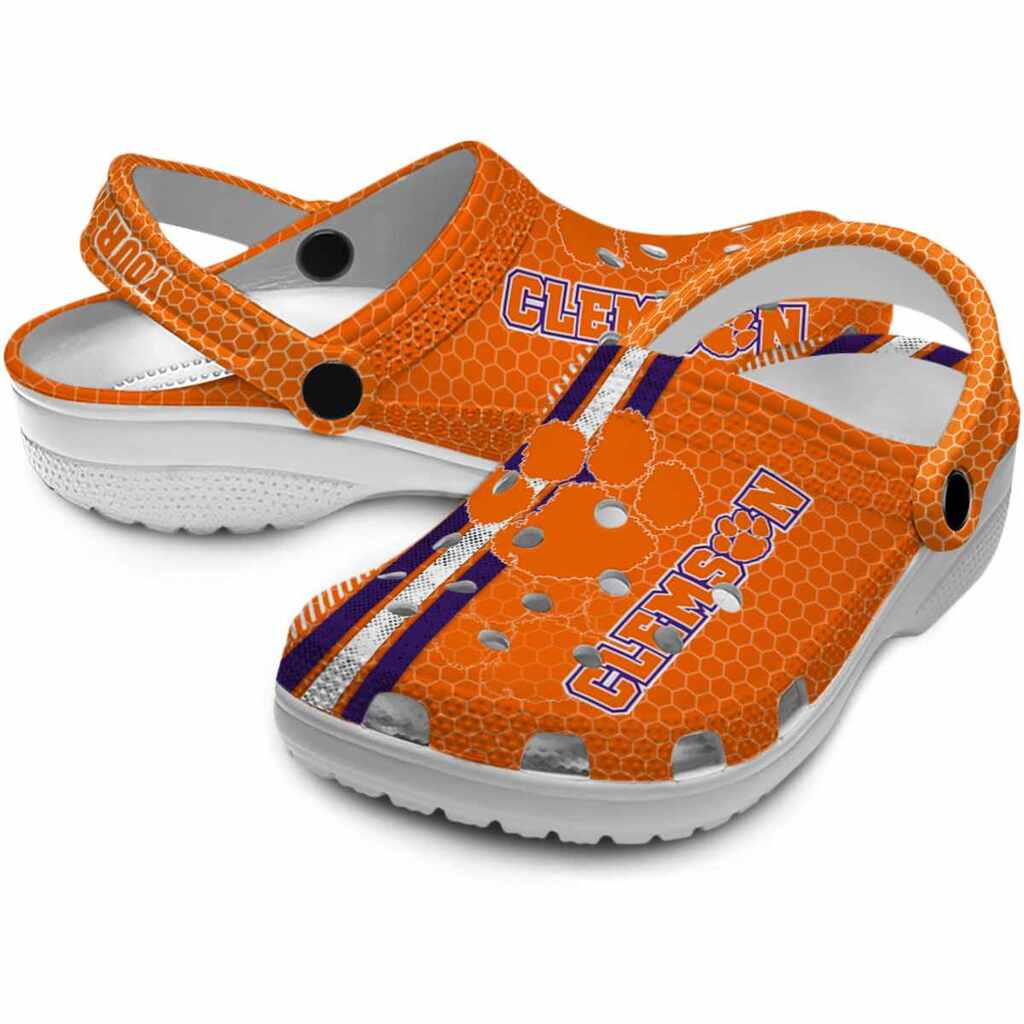 Custom Clemson Tigers Contrasting Stripes ClogTVC180101 - Image 3