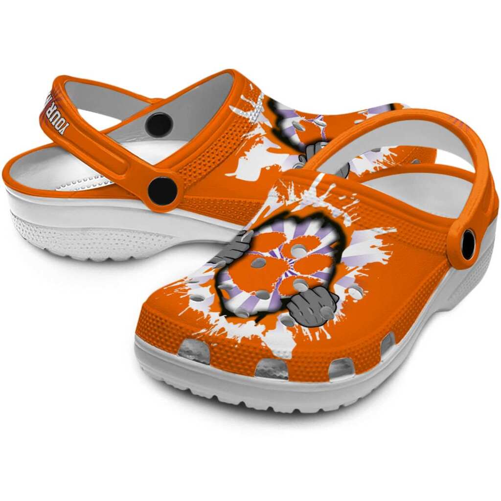 Custom Clemson Tigers Gripping Hand ClogTVC180102 - Image 3