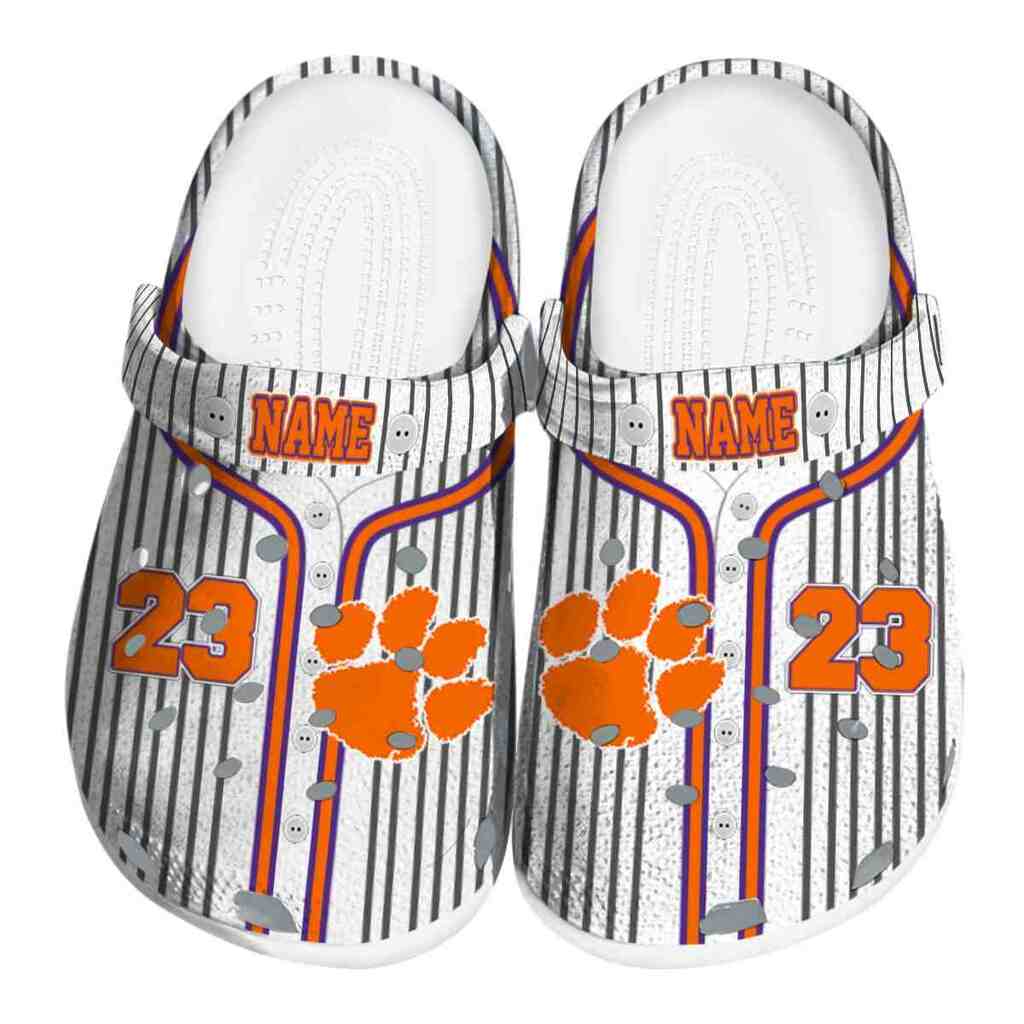Custom Clemson Tigers Pinstripe Pattern ClogTVC180102