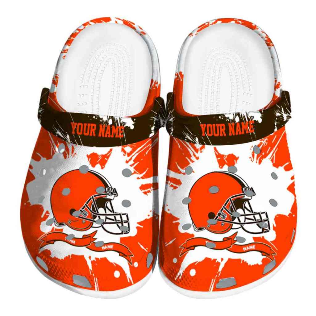 Custom Cleveland Browns Splatter Pattern ClogTVC1801985