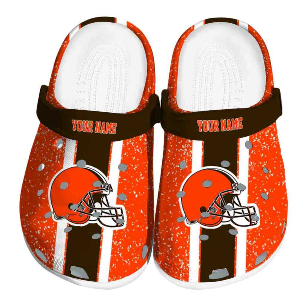 Custom Cleveland Browns Vertical Stripes ClogTVC1801985