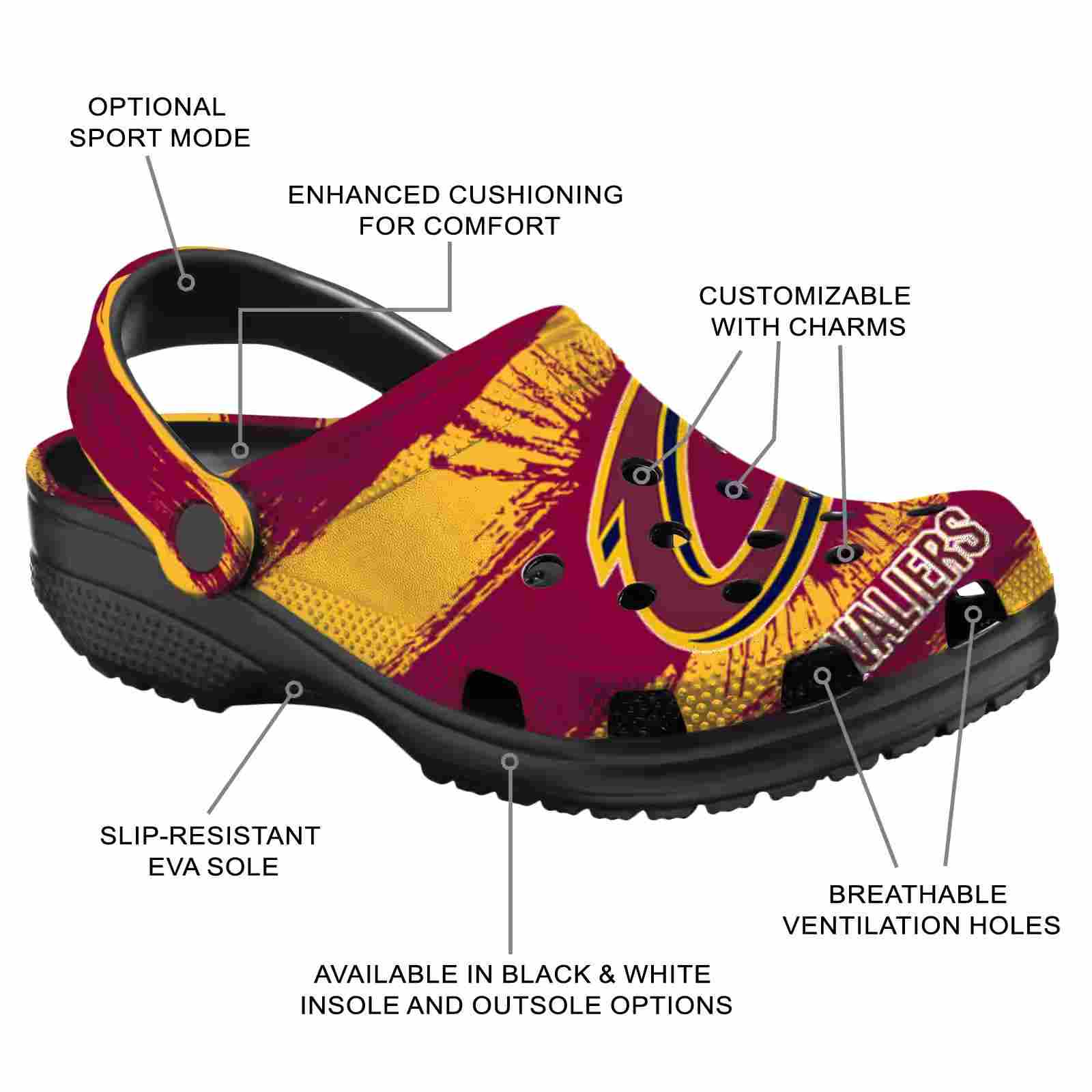 Custom Cleveland Cavaliers Paint Splatter Graphics ClogTVC1801916 - Image 5