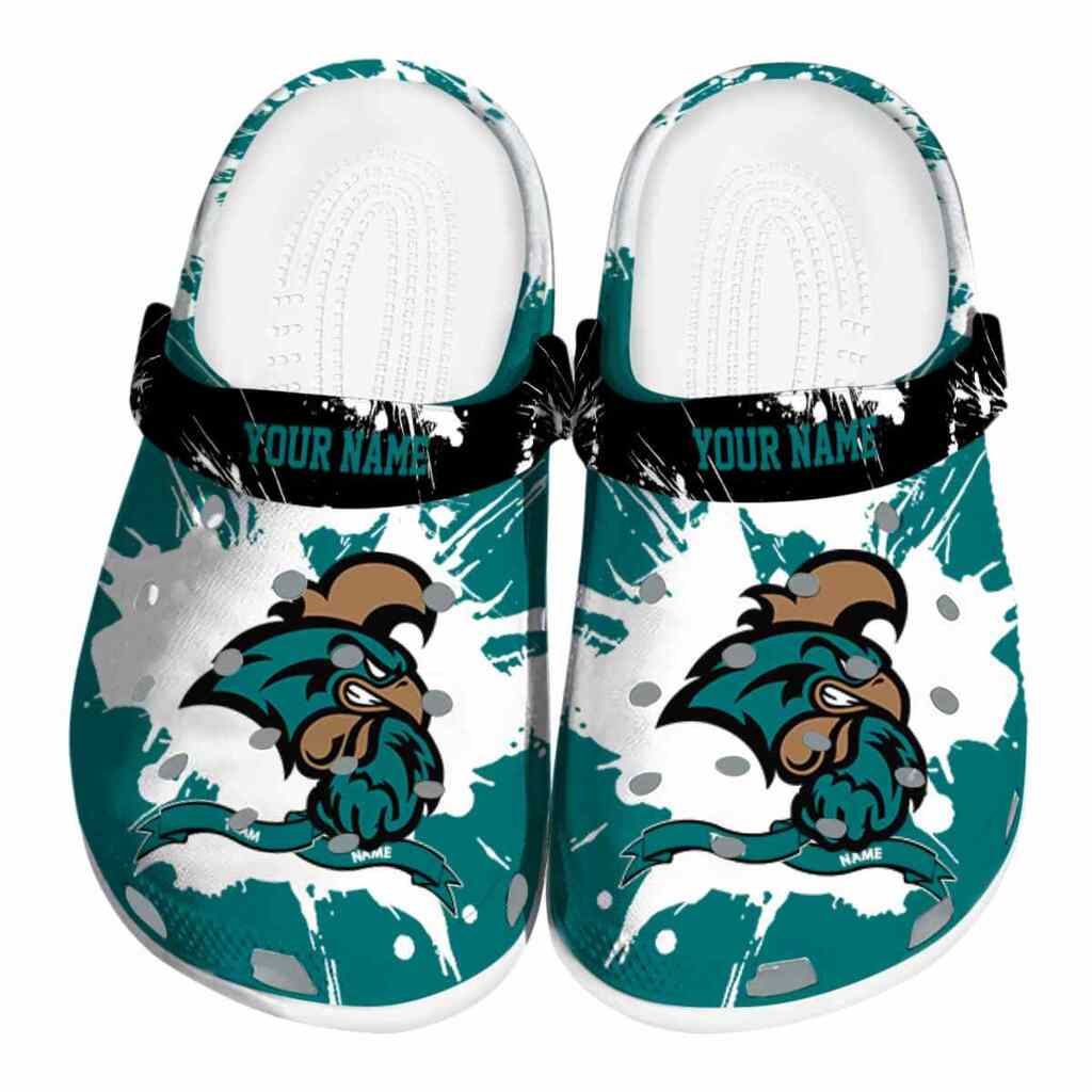 Custom Coastal Carolina Chanticleers Splatter Pattern ClogTVC1801740