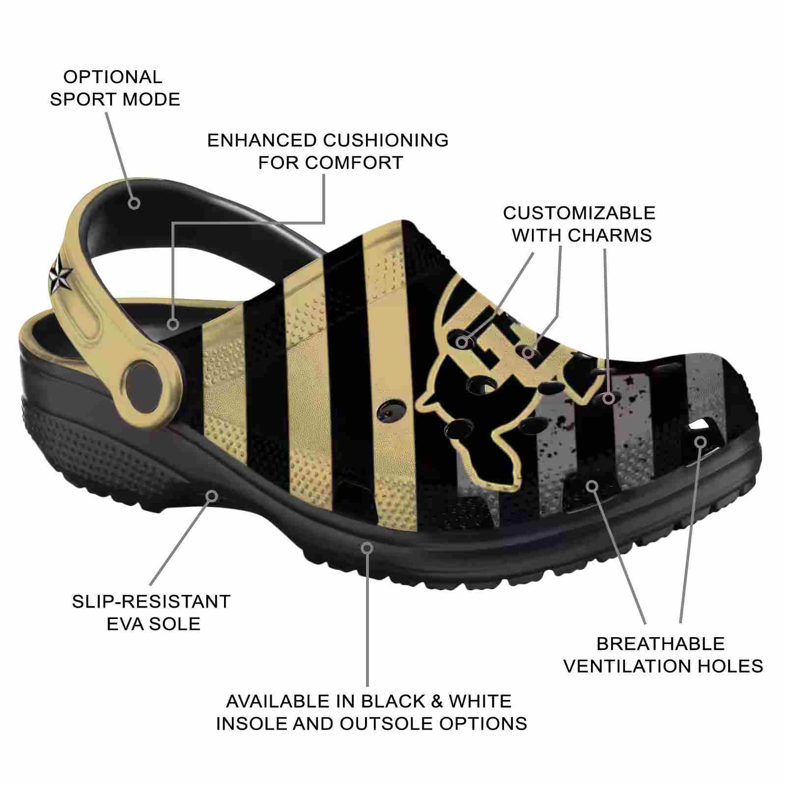 Custom Colorado Buffaloes Star-Spangled Graphic ClogTVC1801809 - Image 5