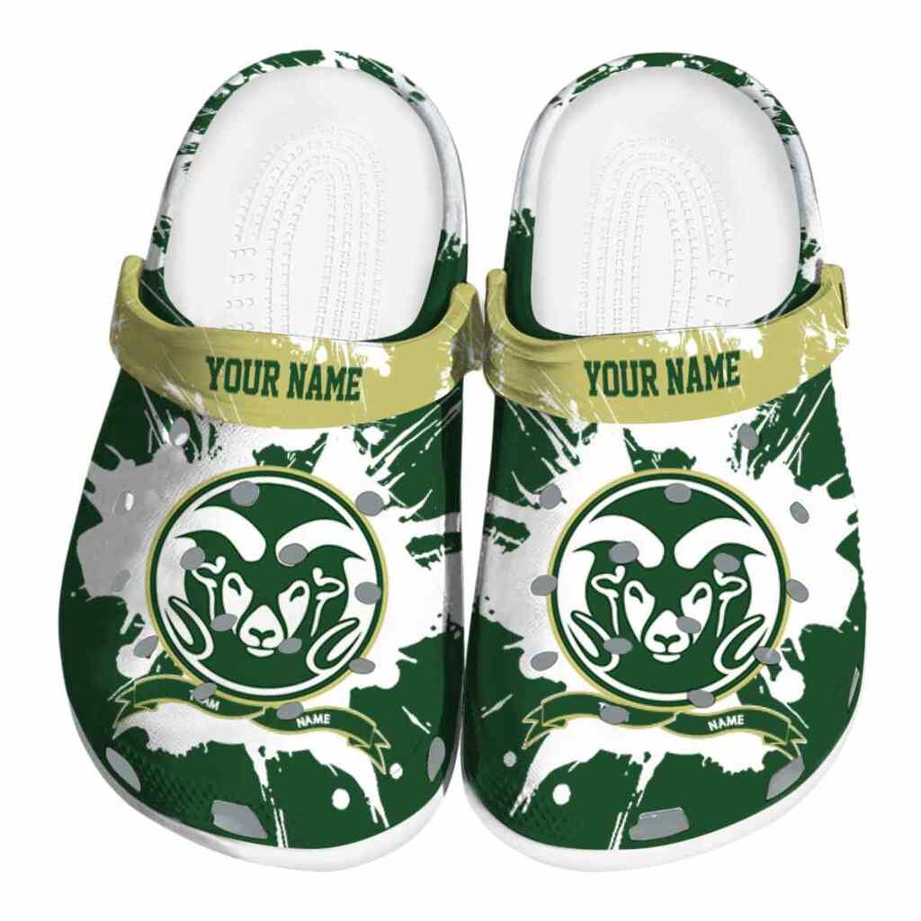 Custom Colorado State Rams Splatter Pattern ClogTVC1801741
