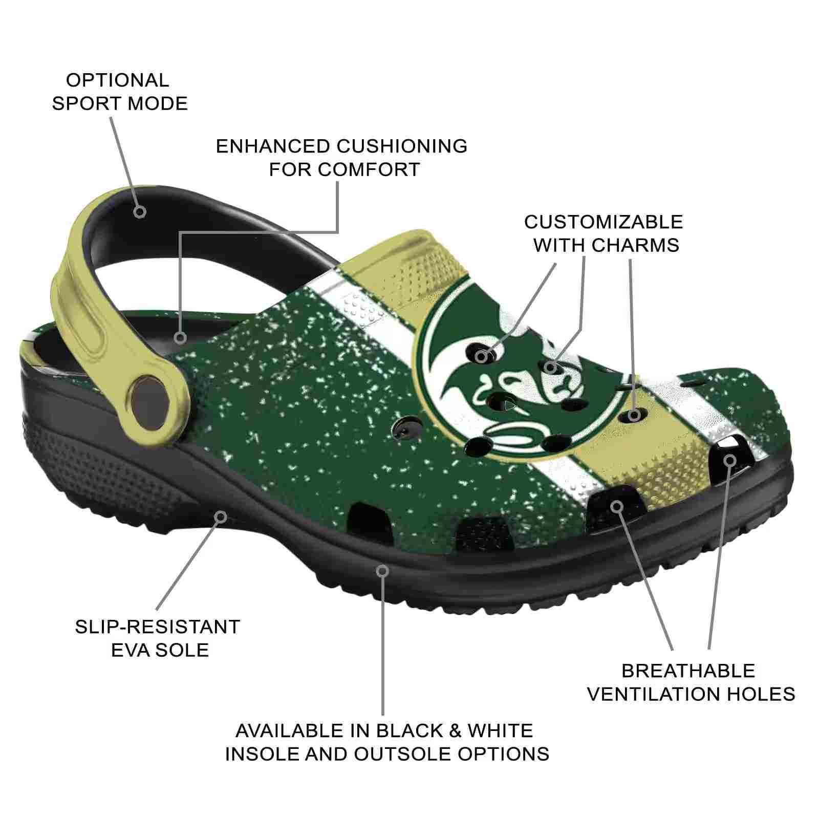 Custom Colorado State Rams Vertical Stripes ClogTVC1801748 - Image 5