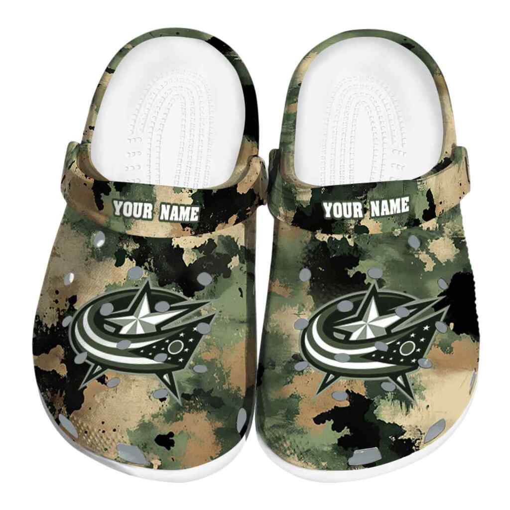 Custom Columbus Blue Jackets Camouflage Craze ClogTVC1801863
