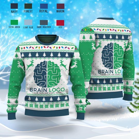 Custom Company Logo Image Reindeer Xmas Sweatshirt, Christmas Gift For Men Women Kid - Image 12