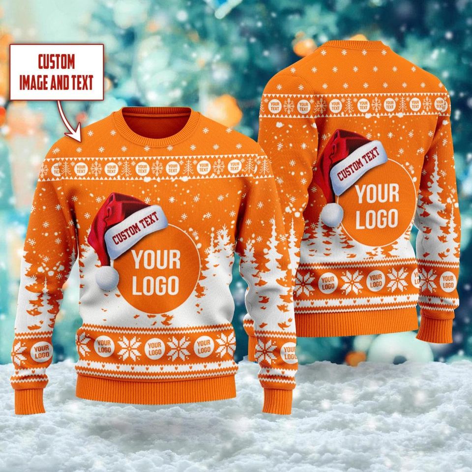 Custom Company Logo Ugly Christmas Sweater