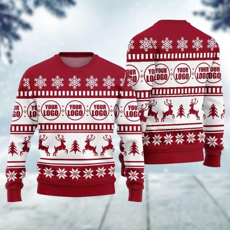 Custom Company Logo Ugly Christmas Sweater
