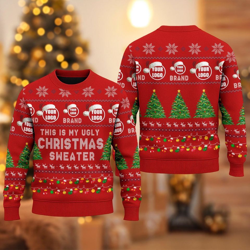 Custom Company Logo Ugly Christmas Sweater, P