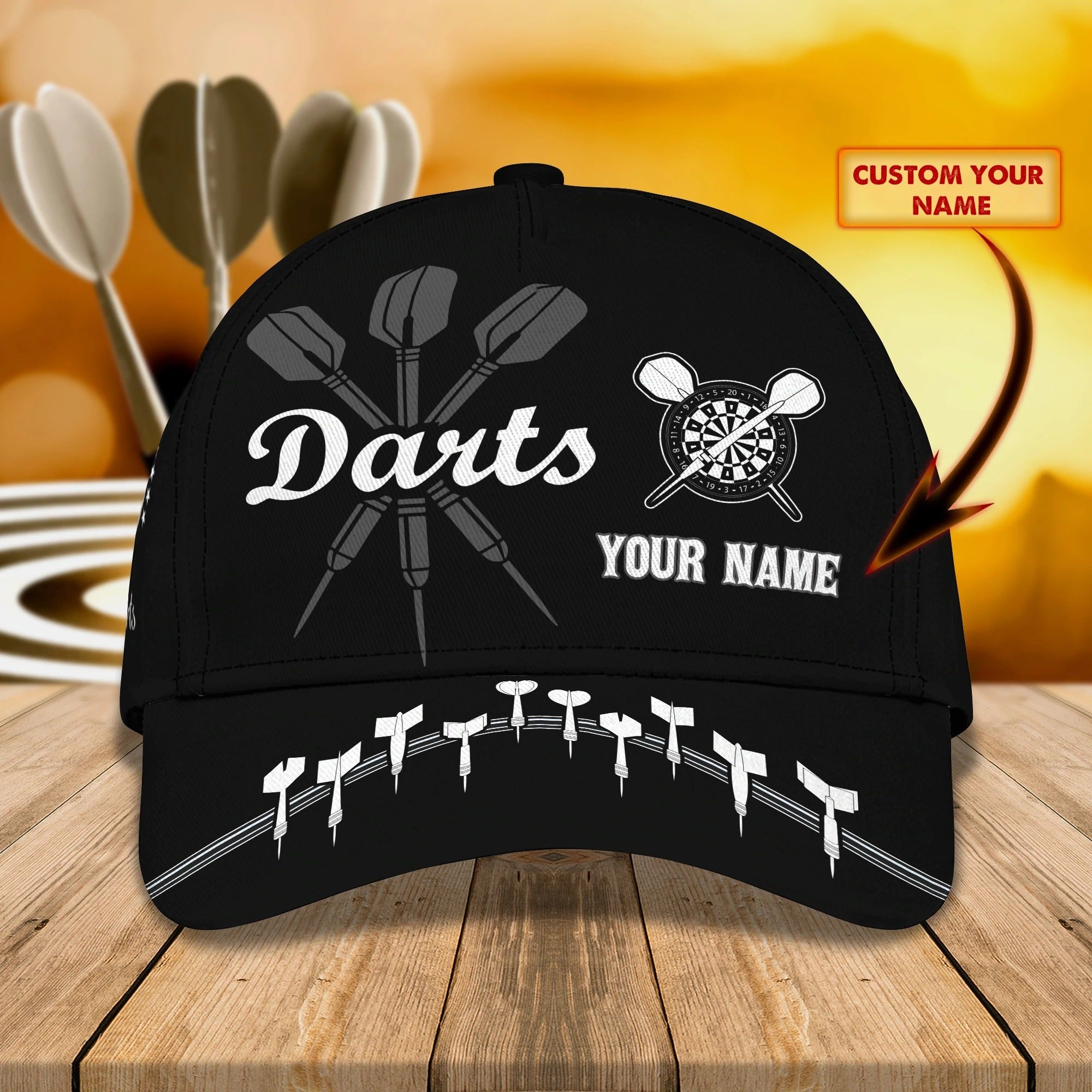 Custom Cool Dart Cap For Dart Boy Girl, Dart And Beer Baseball 3D Cap Hat, To Husband Darter Cap Hat Trucker Hats Custom Hats Gifts For Men & Women