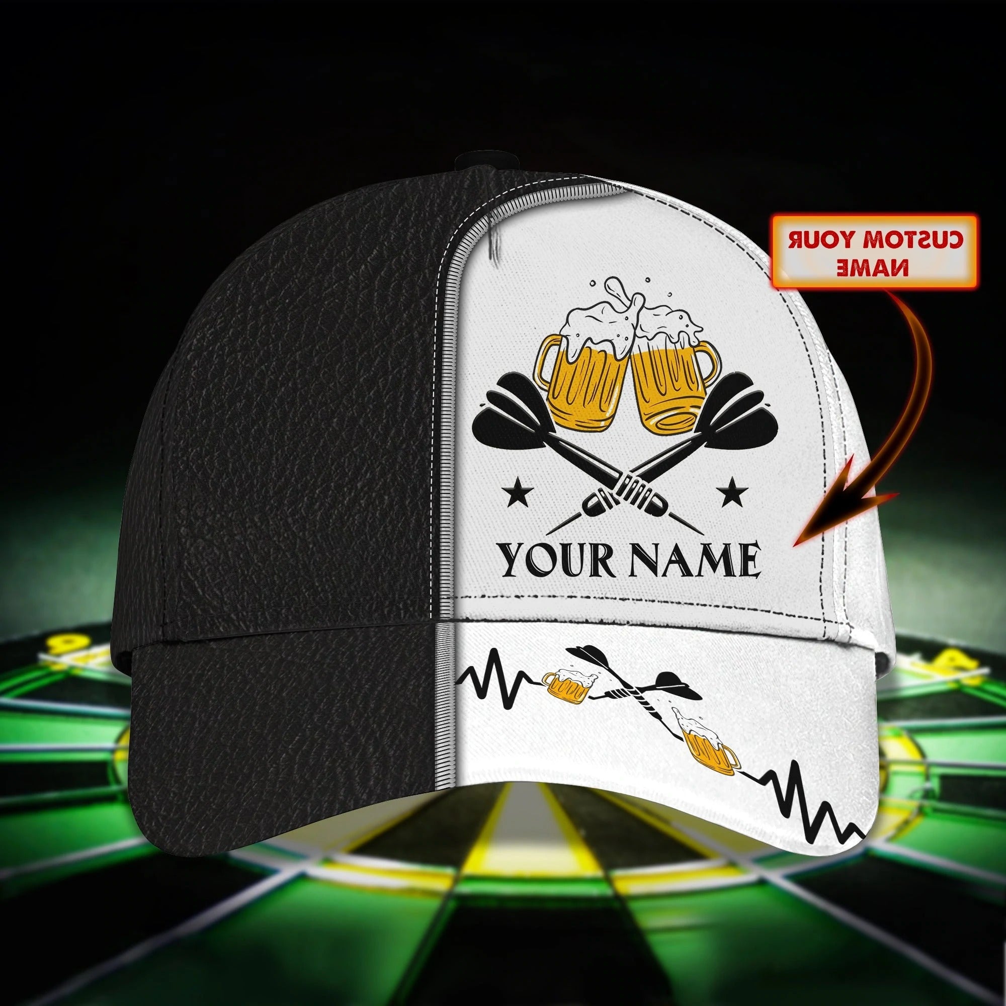 Custom Cool Dart Cap For Dart Boy Girl, Dart And Beer Baseball 3D Cap Hat, To Husband Darter Cap Hat Trucker Hats Custom Hats Gifts For Men & Women