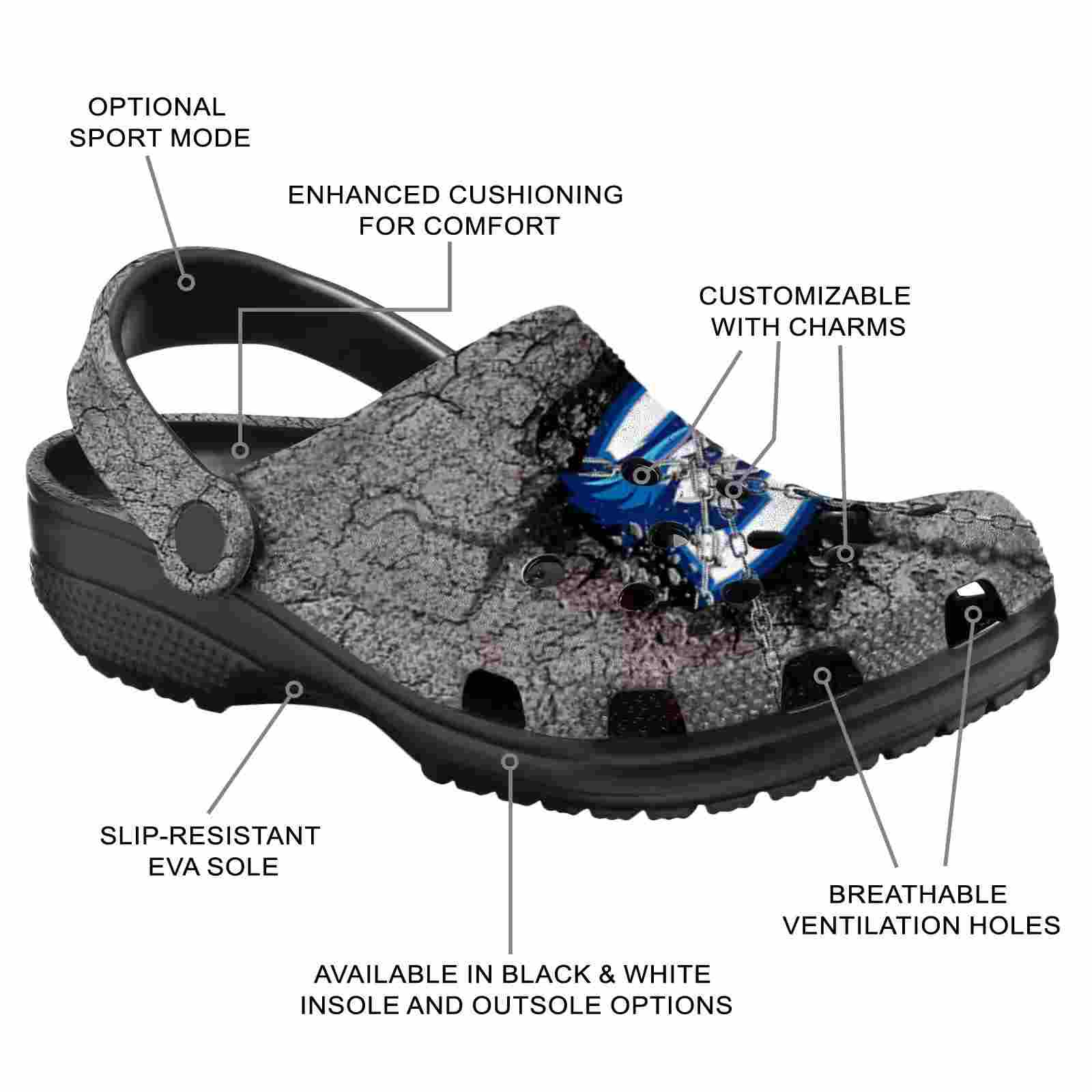 Custom Creighton Bluejays Cracked Ground Texture ClogTVC1801831 - Image 5