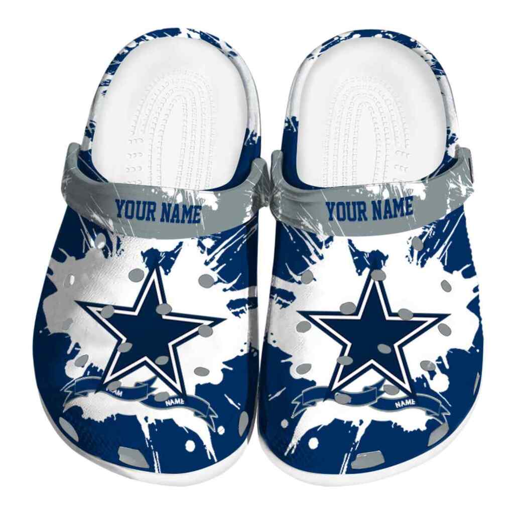Custom Dallas Cowboys Splatter Pattern ClogTVC1801152