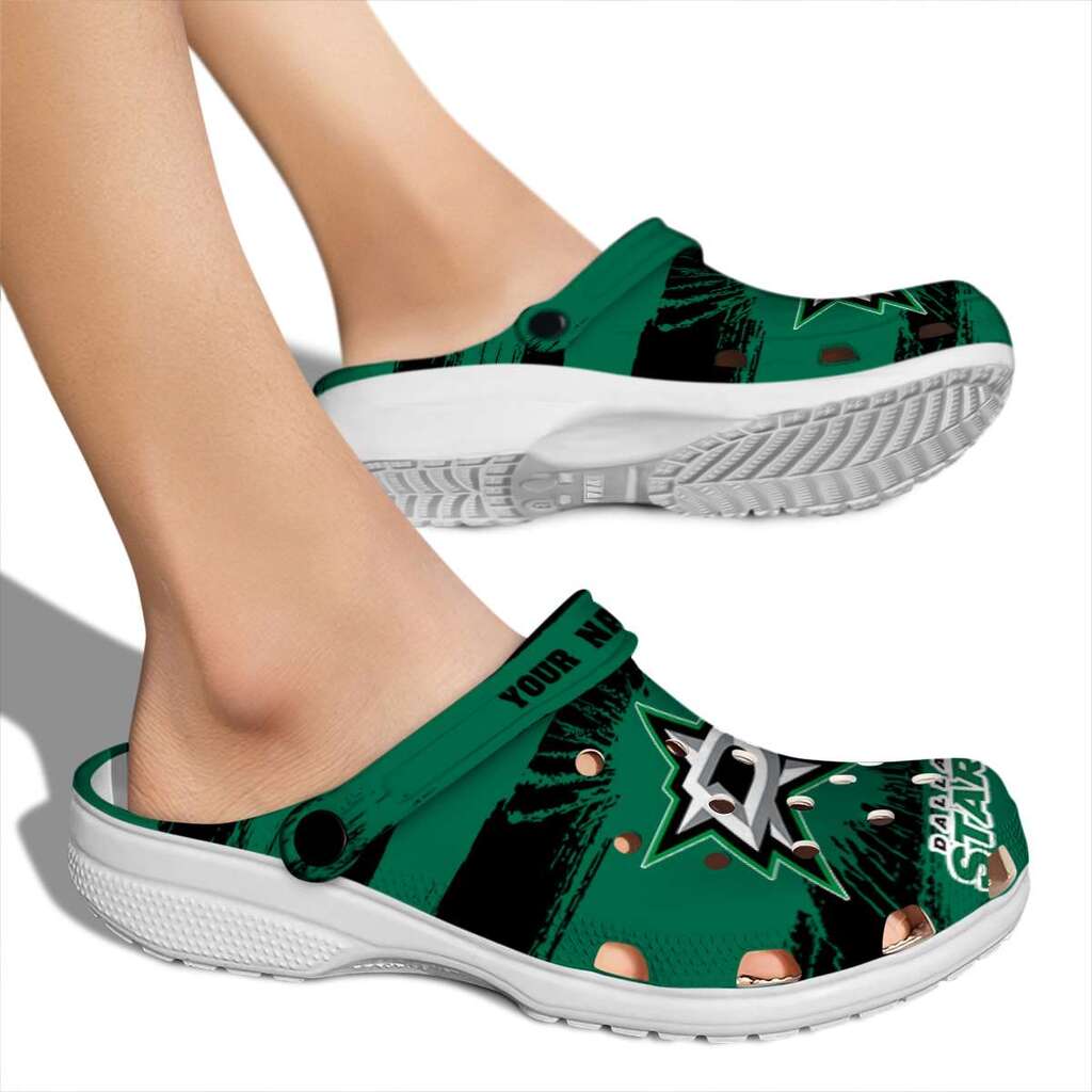 Custom Dallas Stars Paint Splatter Graphics ClogTVC1801907 - Image 2