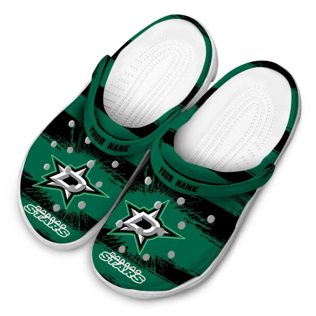 Custom Dallas Stars Paint Splatter Graphics ClogTVC1801907 - Image 4