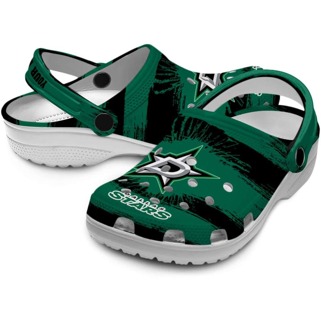 Custom Dallas Stars Paint Splatter Graphics ClogTVC1801907 - Image 3
