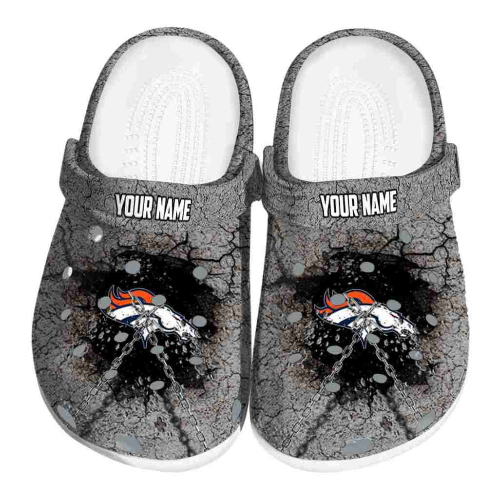 Custom Denver Broncos Cracked Ground Texture ClogTVC180105