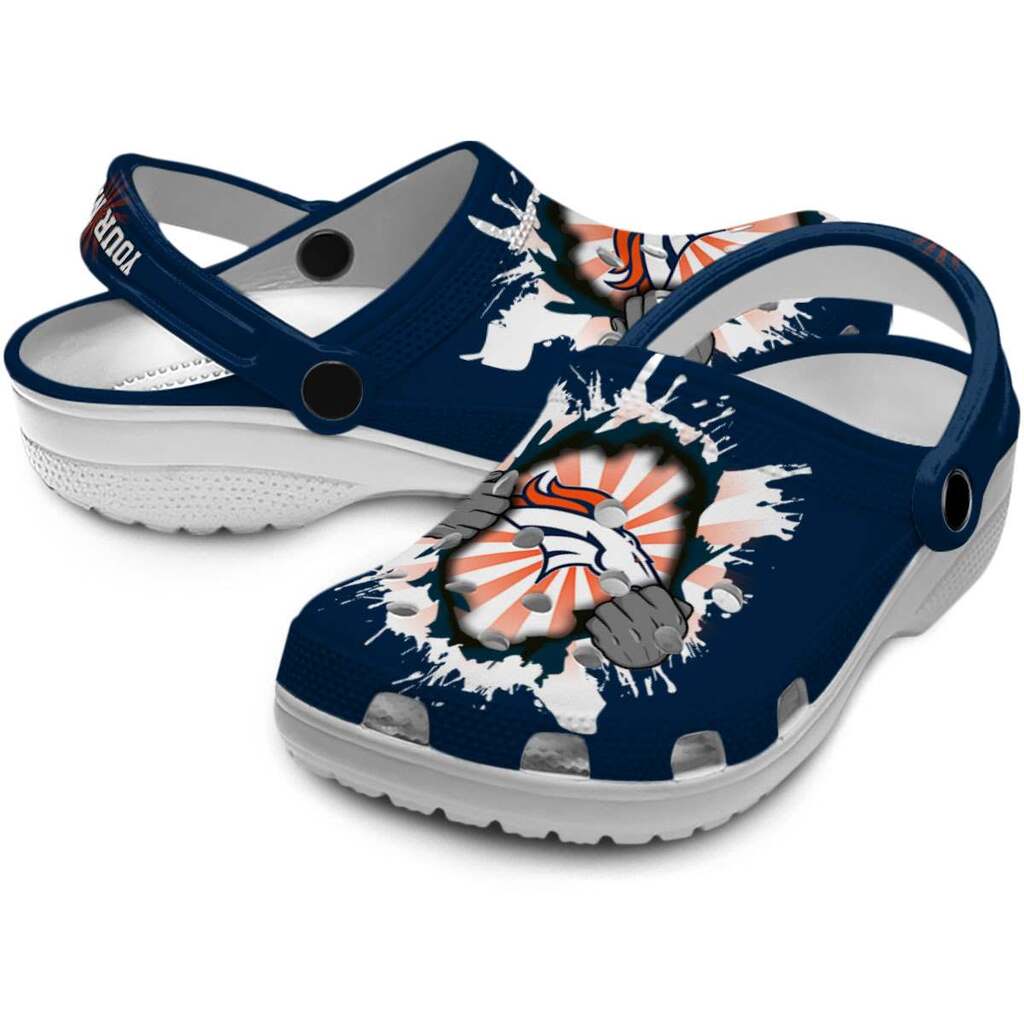 Custom Denver Broncos Gripping Hand ClogTVC180105 - Image 3