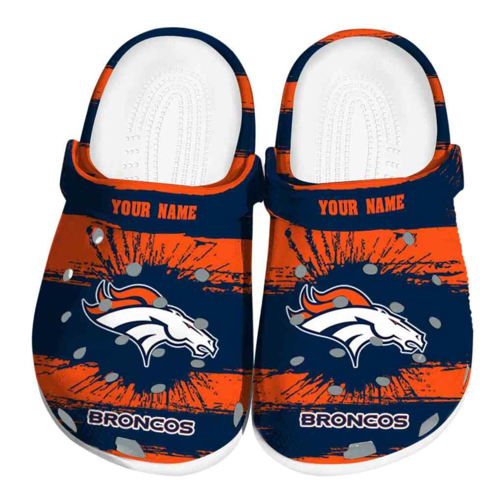 Custom Denver Broncos Paint Splatter Graphics ClogTVC180105