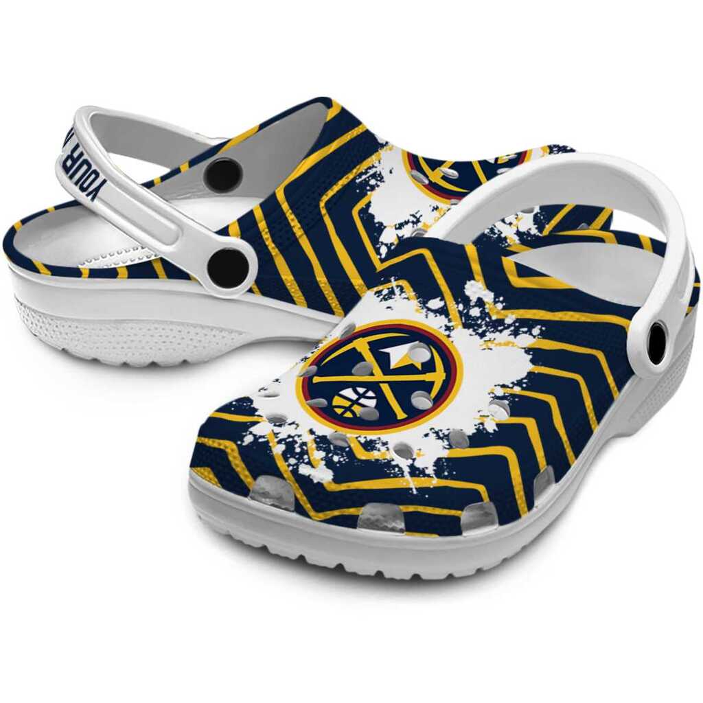 Custom Denver Nuggets Zigzag Paint Burst ClogTVC1801683 - Image 3