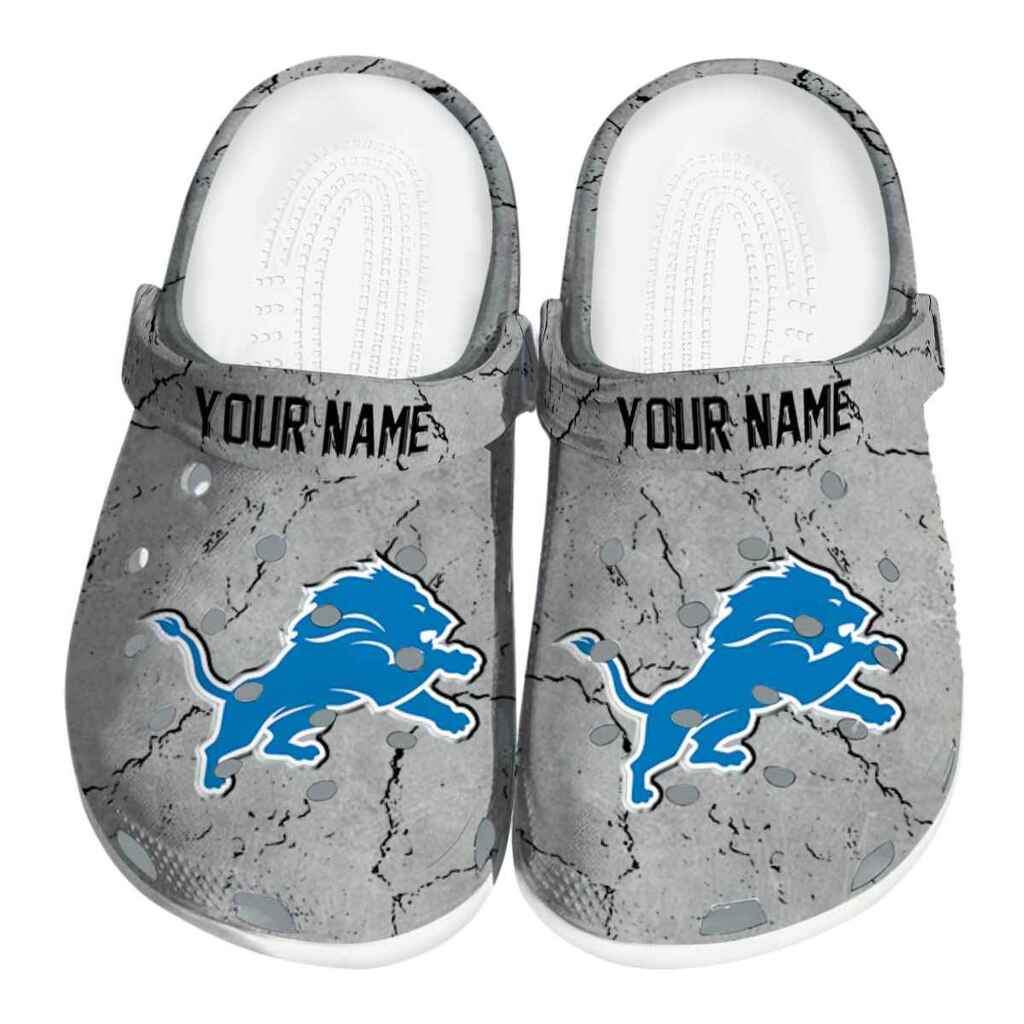 Custom Detroit Lions Cracked Texture ClogTVC1801145