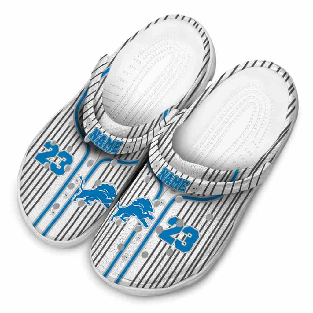 Custom Detroit Lions Pinstripe Pattern ClogTVC1801144 - Image 4
