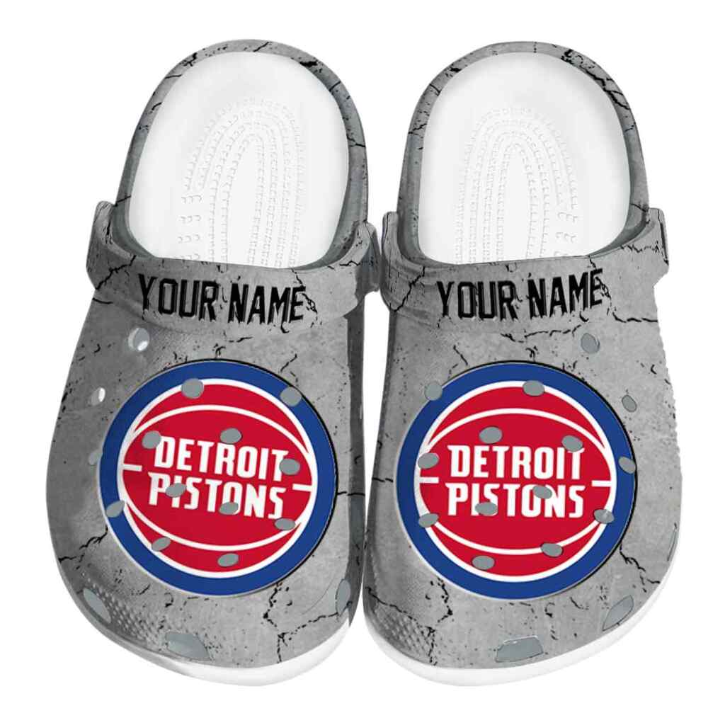 Custom Detroit Pistons Cracked Texture ClogTVC1801683