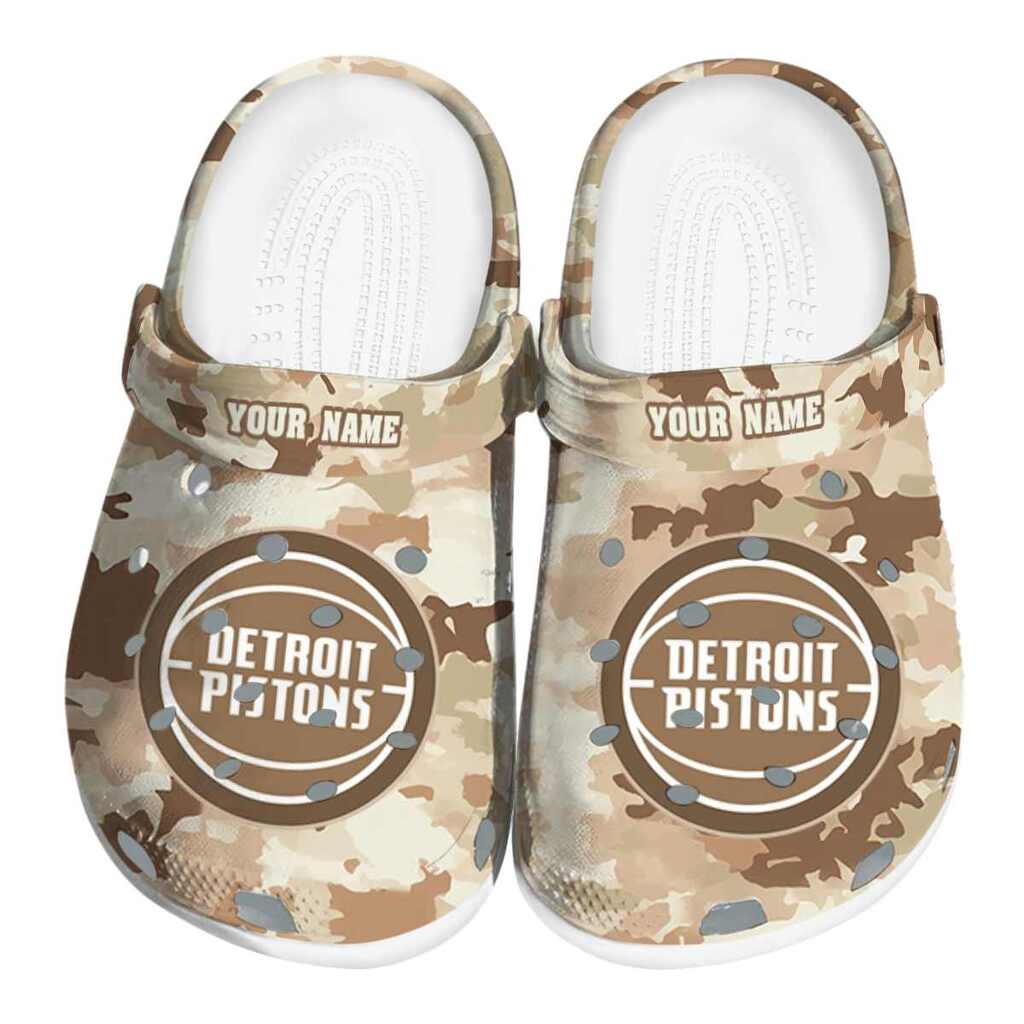 Custom Detroit Pistons Desert Camo ClogTVC1801683