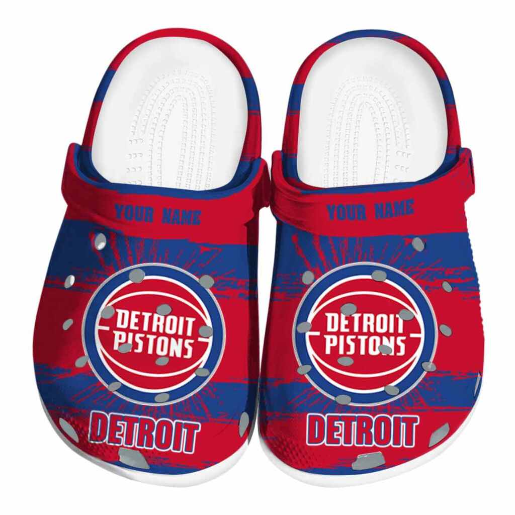 Custom Detroit Pistons Paint Splatter Graphics ClogTVC1801684