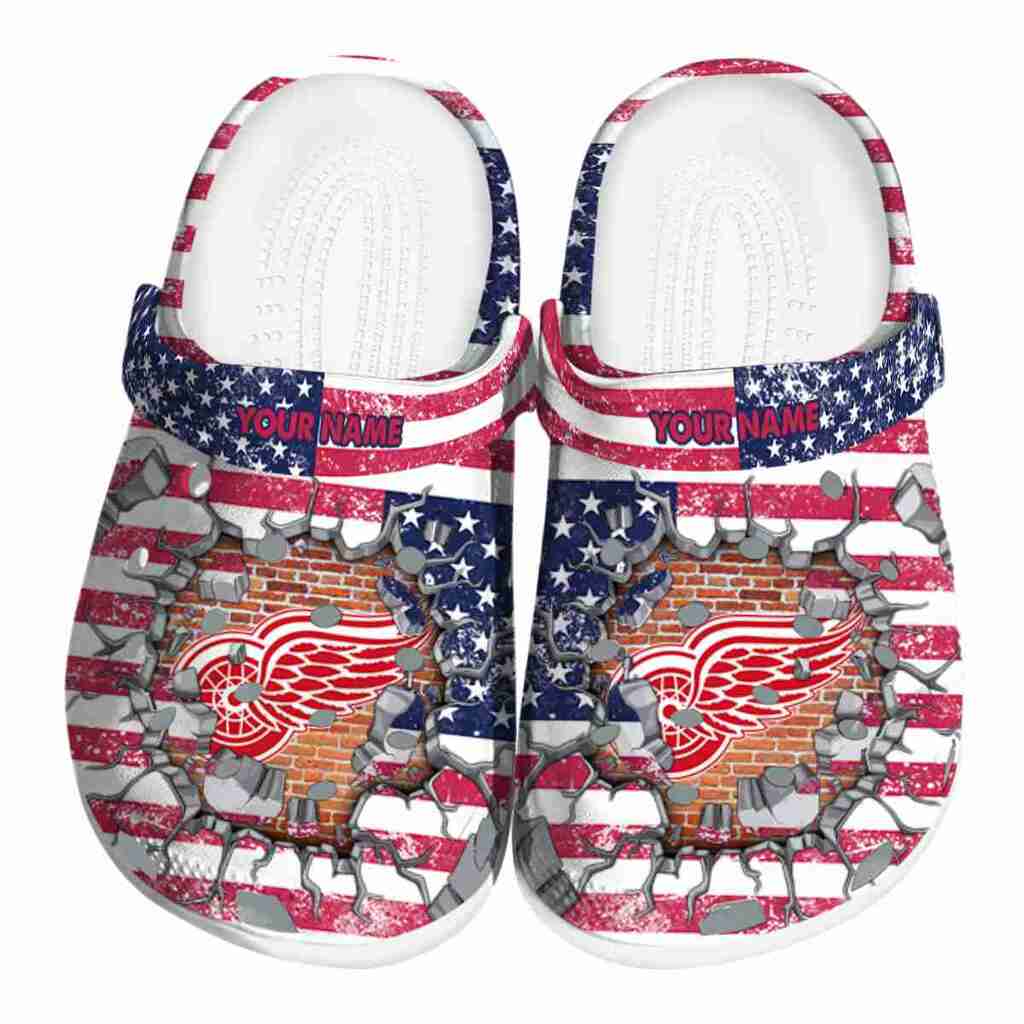 Custom Detroit Red Wings Freedom Splinter ClogTVC1801889