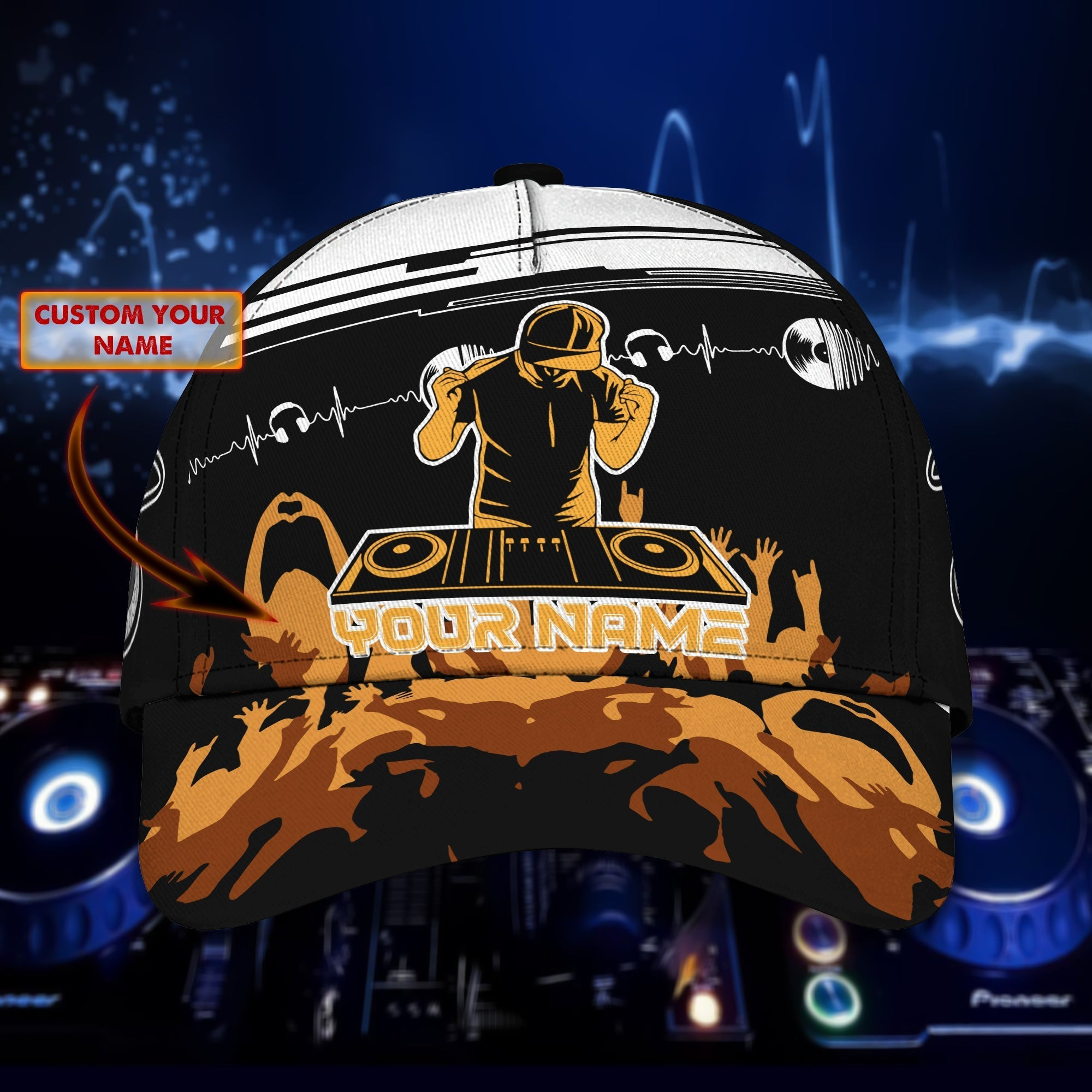 Custom DJ Classic Cap – Personalized Name DJ Hat Gift for Music Lover Trucker Hats Custom Hats Gifts For Men & Women