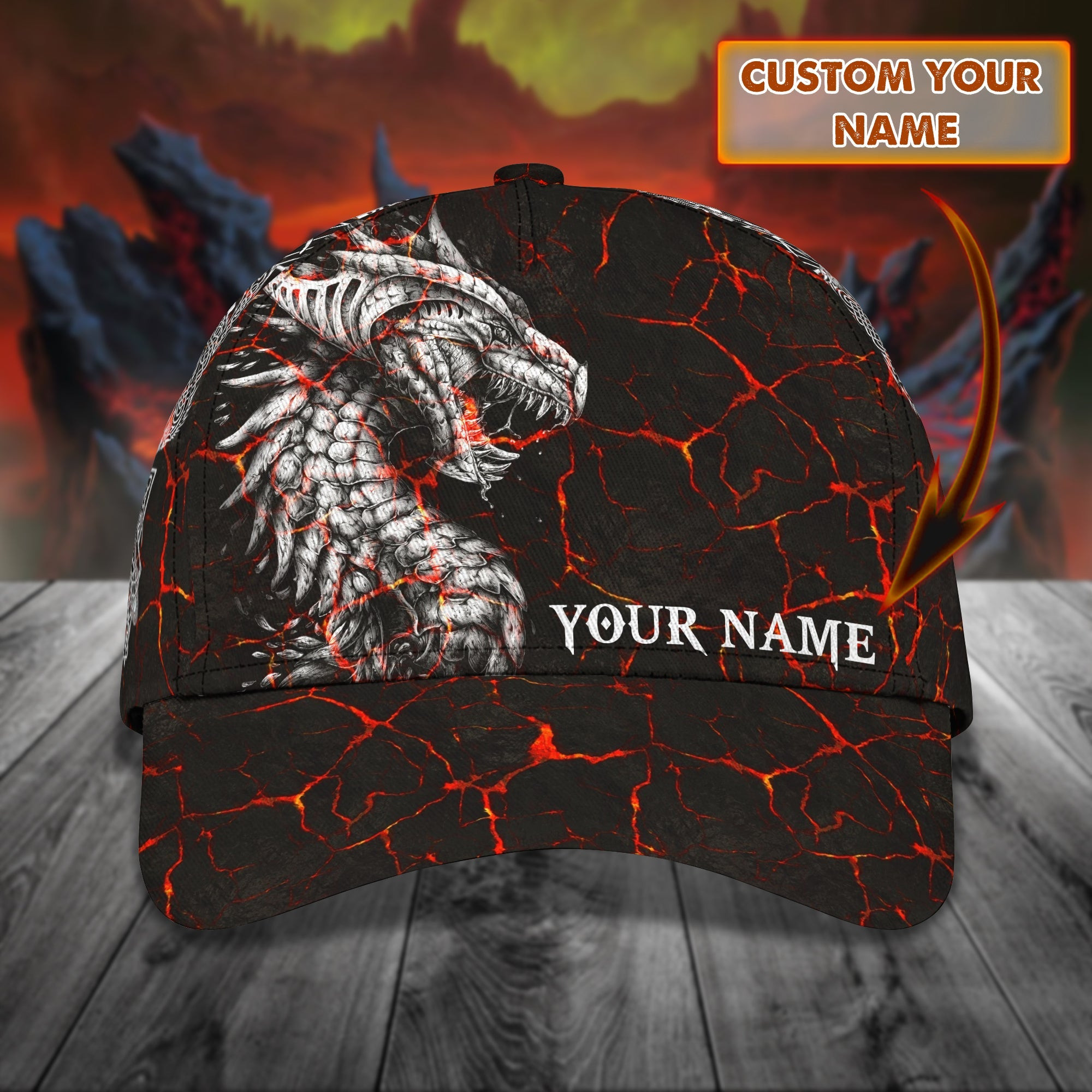 Custom Dragon Name Cap Trucker Hats Custom Hats Gifts For Men & Women