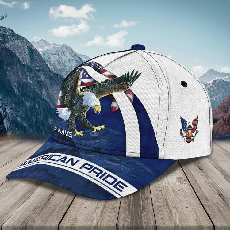 Custom Eagle American Pride 3D Classic Cap Navy Eagle Hat for Him Trucker Hats Custom Hats Gifts For Men & Women