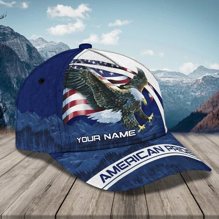 Custom Eagle American Pride 3D Classic Cap Navy Eagle Hat for Him Trucker Hats Custom Hats Gifts For Men & Women