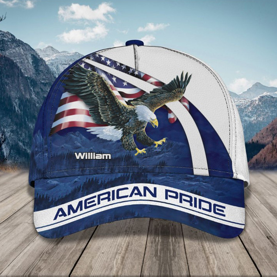 Custom Eagle American Pride 3D Classic Cap Navy Eagle Hat for Him Trucker Hats Custom Hats Gifts For Men & Women