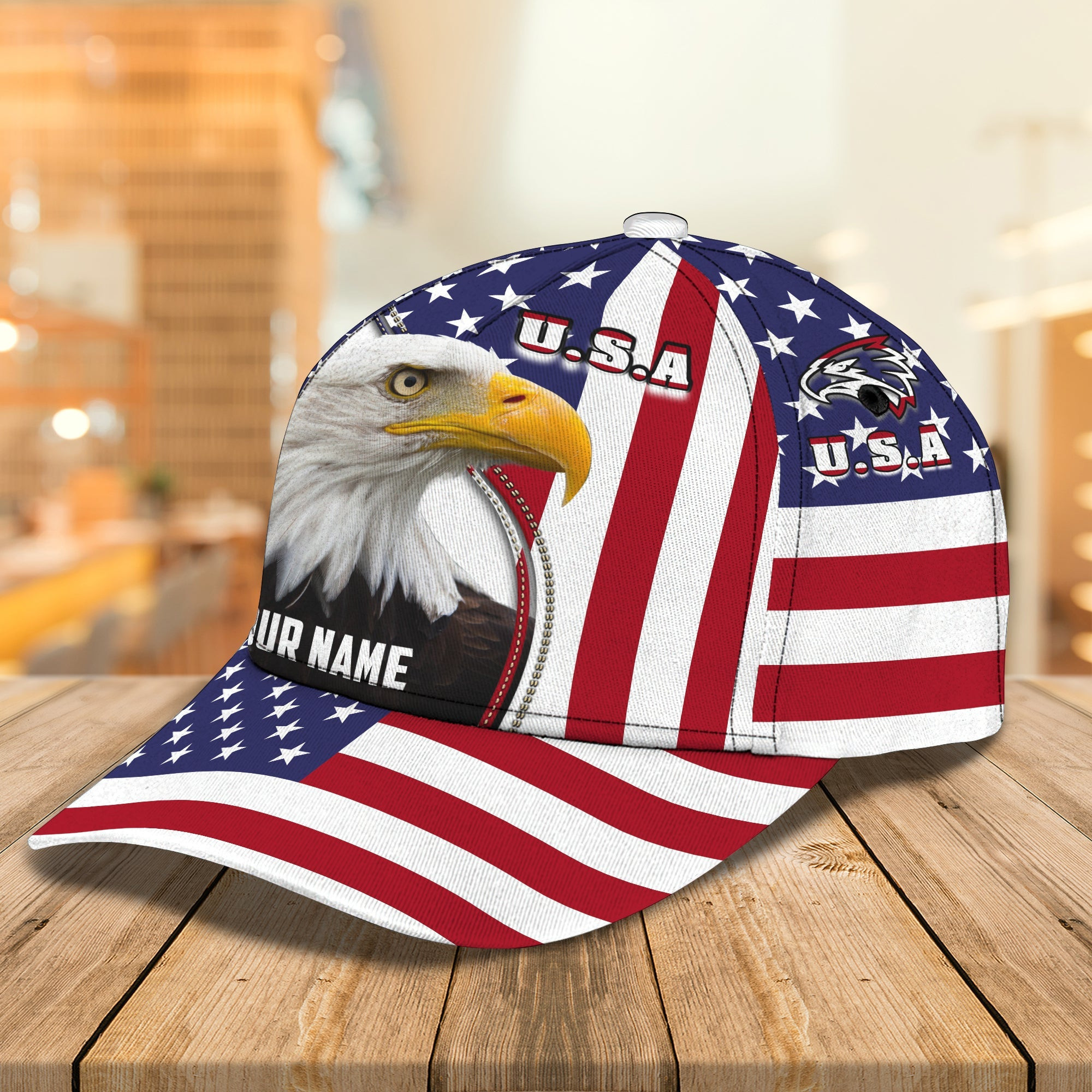 Custom  Eagle Flag Classic Cap - Personalized Gift Trucker Hats Custom Hats Gifts For Men & Women