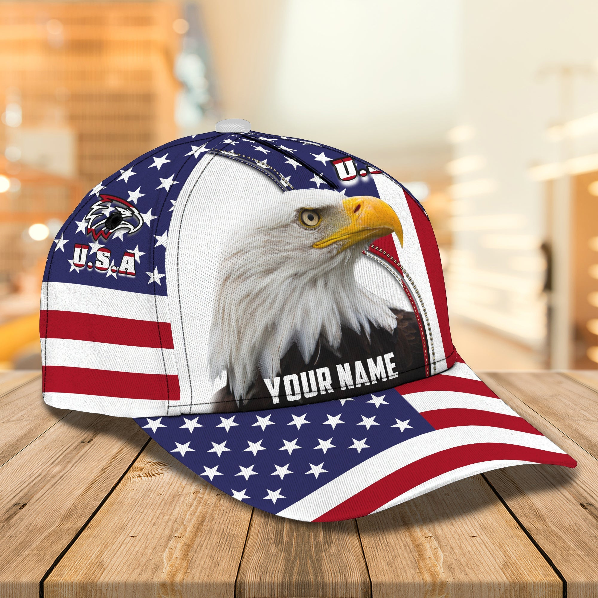 Custom  Eagle Flag Classic Cap - Personalized Gift Trucker Hats Custom Hats Gifts For Men & Women
