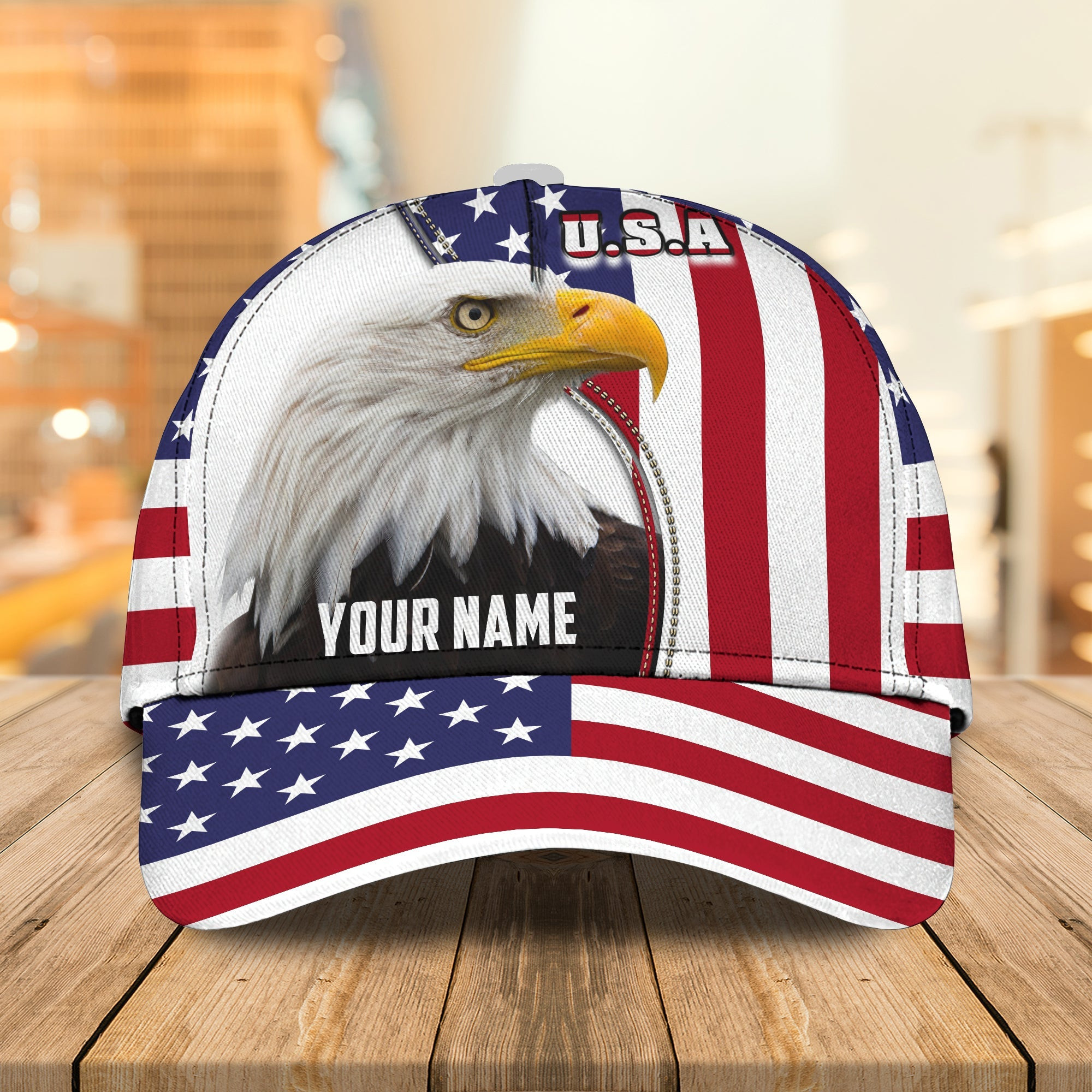 Custom  Eagle Flag Classic Cap - Personalized Gift Trucker Hats Custom Hats Gifts For Men & Women