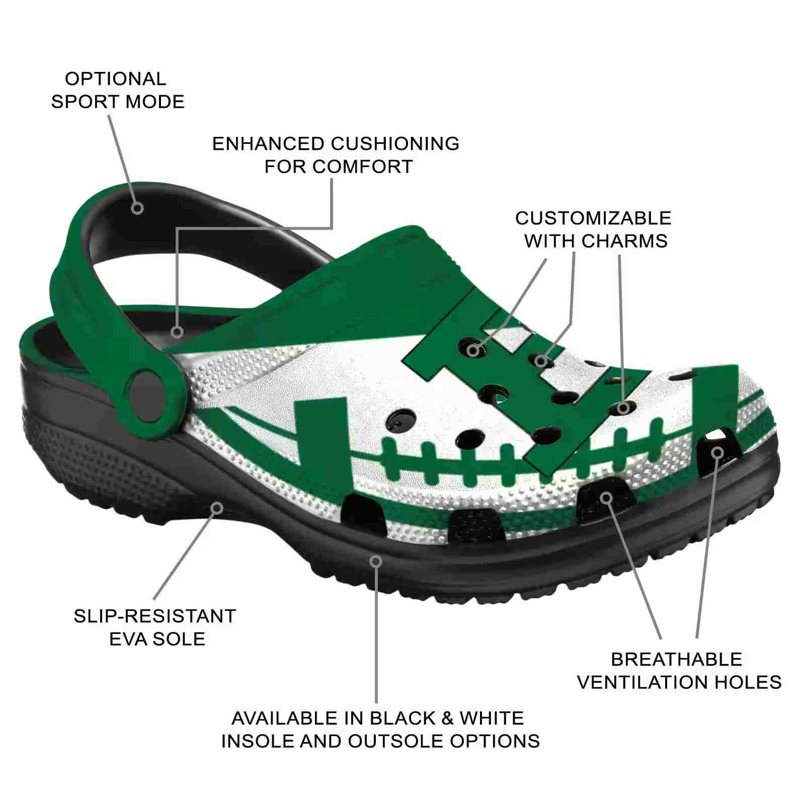 Custom Eastern Michigan Eagles Football Motif ClogTVC1801788 - Image 5