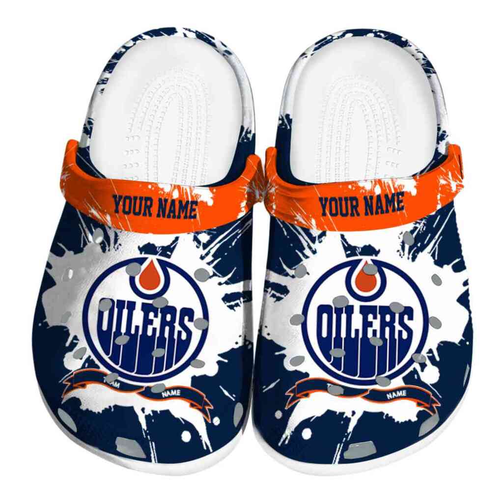 Custom Edmonton Oilers Splatter Pattern ClogTVC1801856