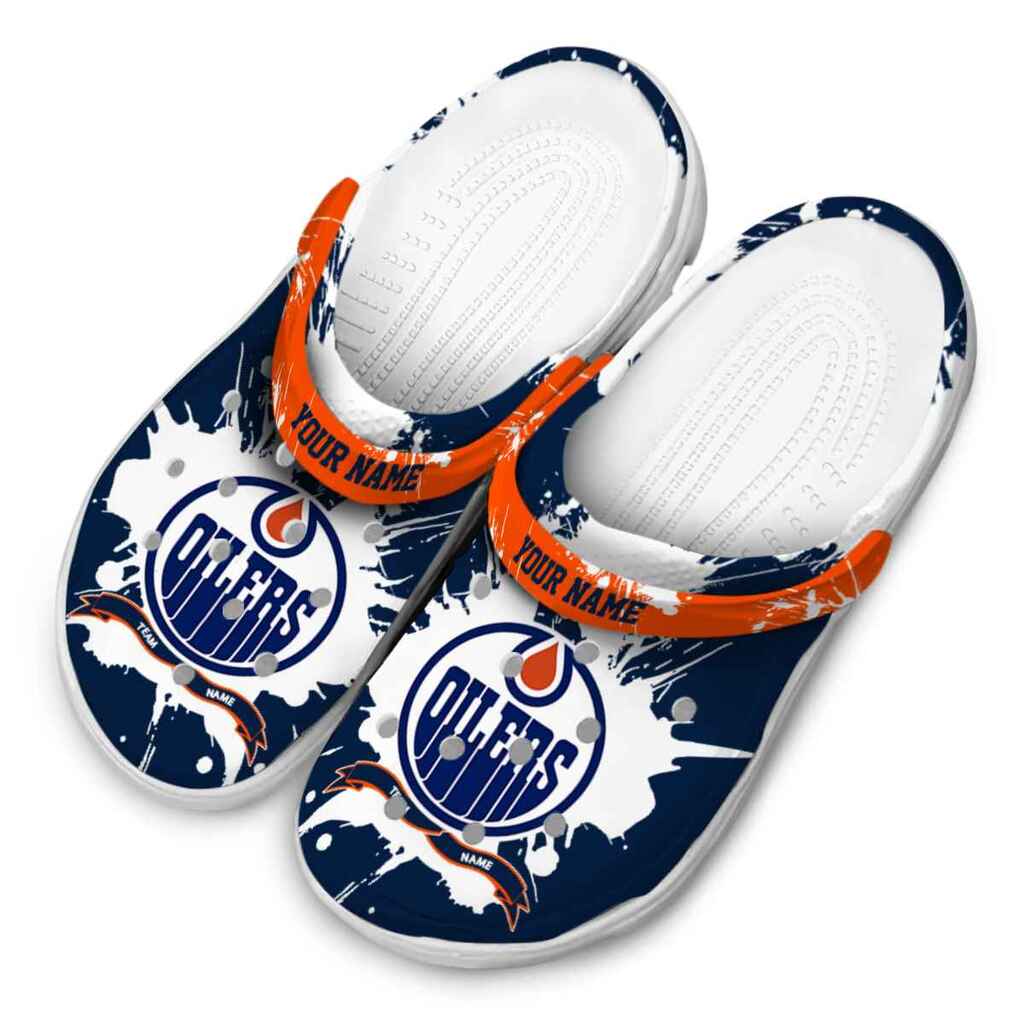 Custom Edmonton Oilers Splatter Pattern ClogTVC1801856 - Image 4