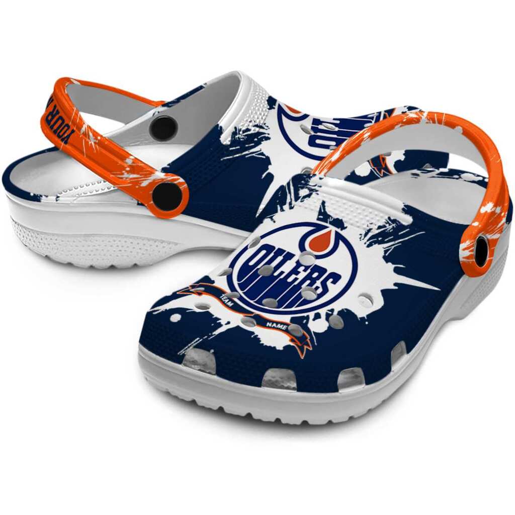 Custom Edmonton Oilers Splatter Pattern ClogTVC1801856 - Image 3