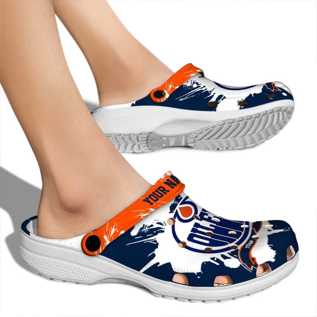 Custom Edmonton Oilers Splatter Pattern ClogTVC1801856 - Image 2