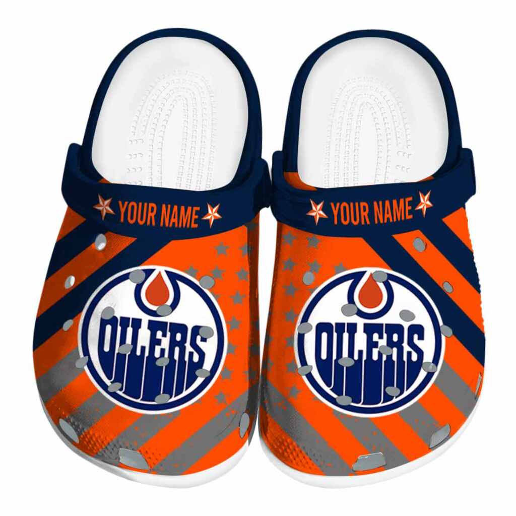 Custom Edmonton Oilers Star-Spangled Graphic ClogTVC1801888