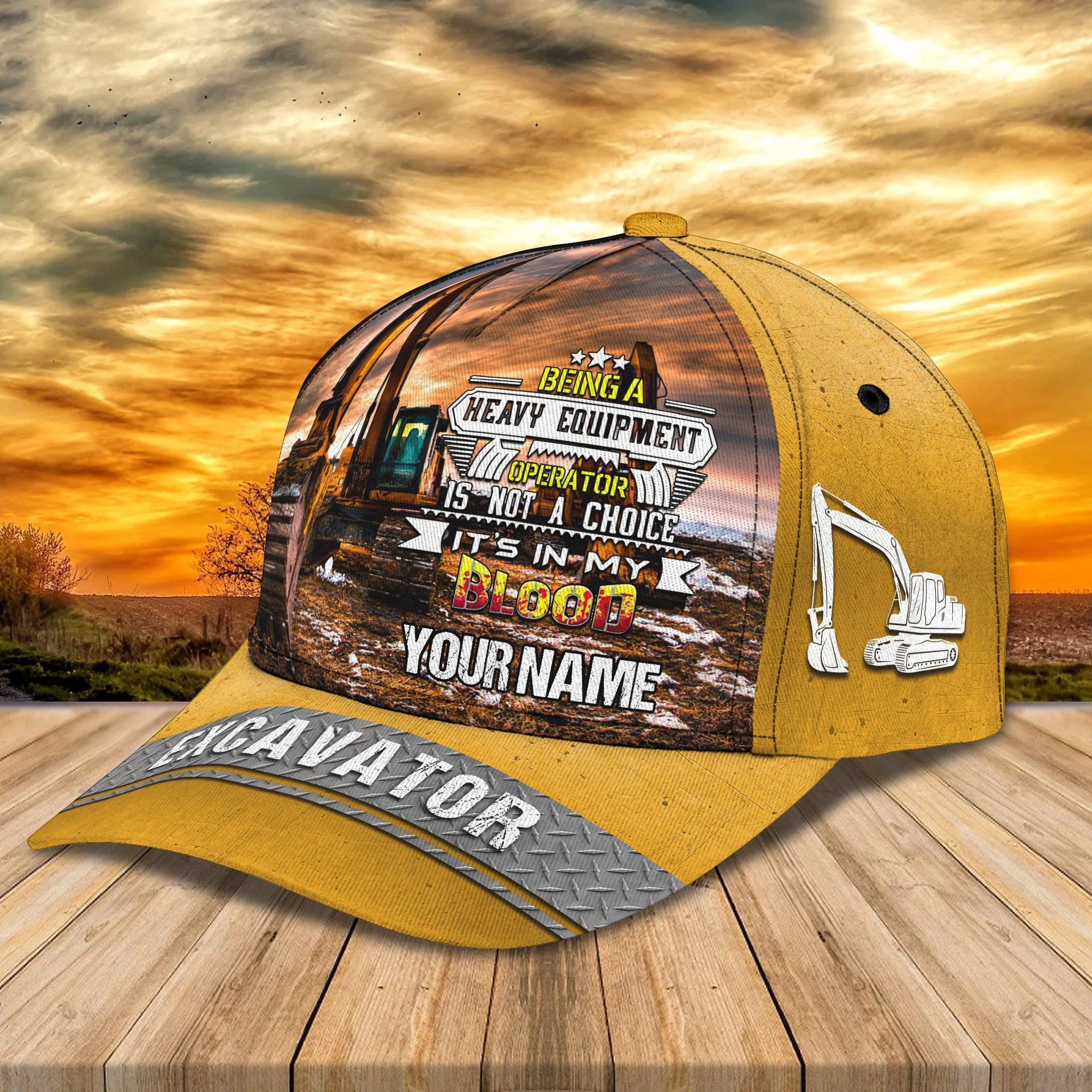 Custom Excavator Cap - Personalized Name Hat Trucker Hats Custom Hats Gifts For Men & Women