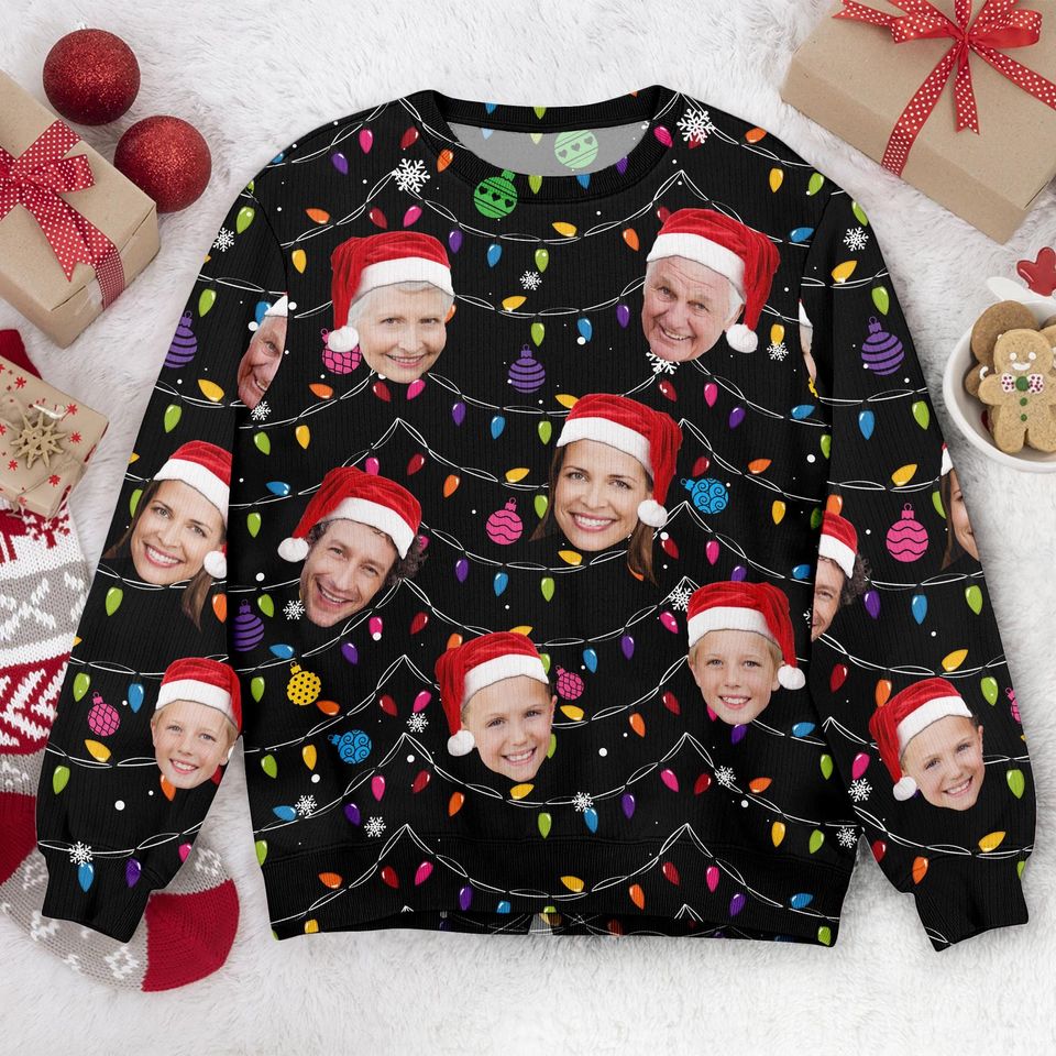 Custom Face Christmas Family Silly Xmas Leds, Personalized Family Photo