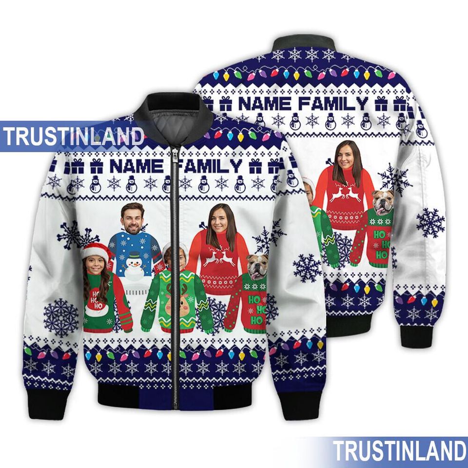 Custom Face Christmas Family Ugly Sweater, Personalized Family Photo, Christmas Gift - Image 5